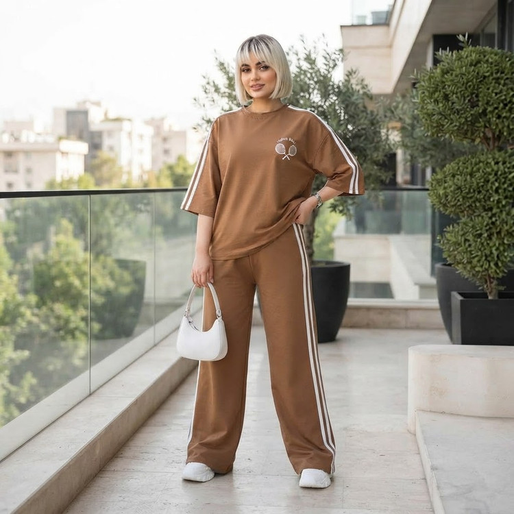 ست تیشرت وشلوار بیرون پوش زنانه