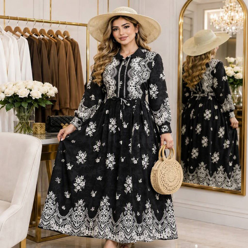 پیراهن زنانه بلند بوگاتی باکیفیت ،طرحدار وکلوش