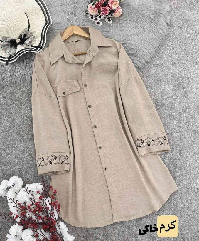 مانتو بلند مچ گلدوزی