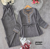 تونیک شلوار زنانه مخمل کبریتی ریز رنگی وزیبا